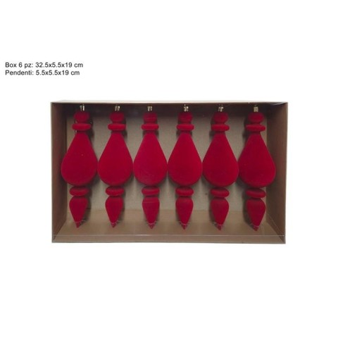 PENDENTI 19CM 6PZ. ROSSO VELLUTO
